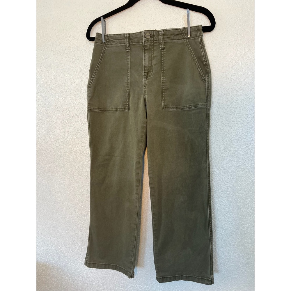 Sanctuary Denim Los Angeles Vacation Crop High-Rise Flare Green Jeans 27